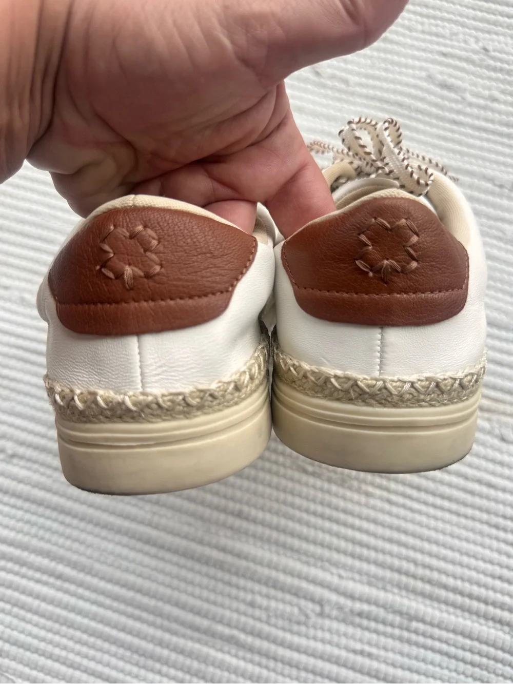 Lucky Brand Cheynas Leather Espadrille Platform Sneakers Size 8.5